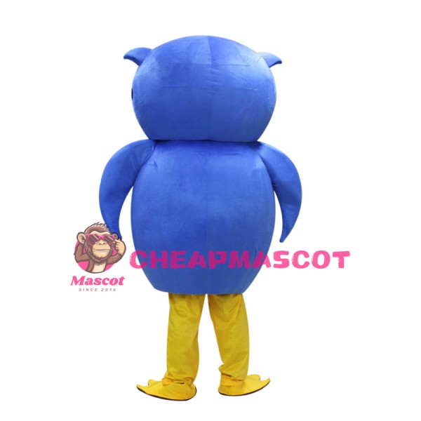 Cartoon Blue Owl Mascot Costume