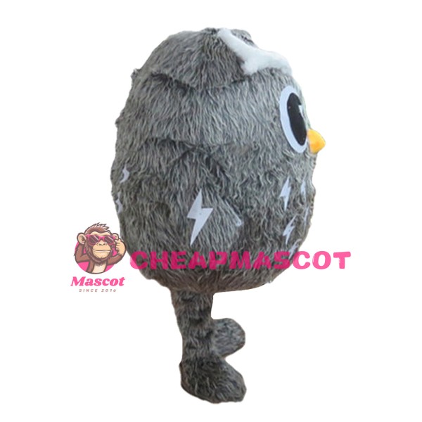 Cute Cartoon Grey Owl Mascot Costume