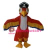 Red & White Bird With Skull Cap Mascot Costume