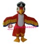 Red & White Bird With Skull Cap Mascot Costume