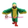 Long Fur Green & Yellow Bird Mascot Costume