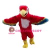 Long Fur Red Bird Mascot Costume