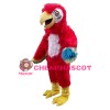 Long Fur Red Bird Mascot Costume