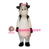 For Carnival Beautiful Cow With Pink Bow Mascot Costume