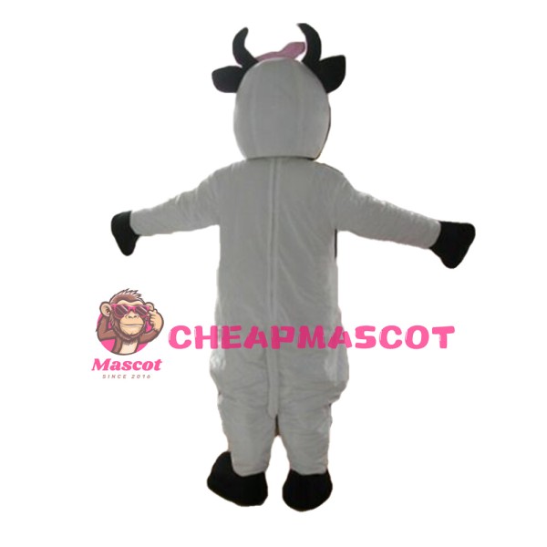 For Carnival Beautiful Cow With Pink Bow Mascot Costume
