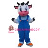 Cartoon Cow Brothers With Rompers Mascot Costume