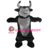 Strong Black & Grey Bull Mascot Costume