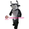 Strong Black & Grey Bull Mascot Costume