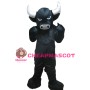 Adult Black Bull With Fierce Face Mascot Costume