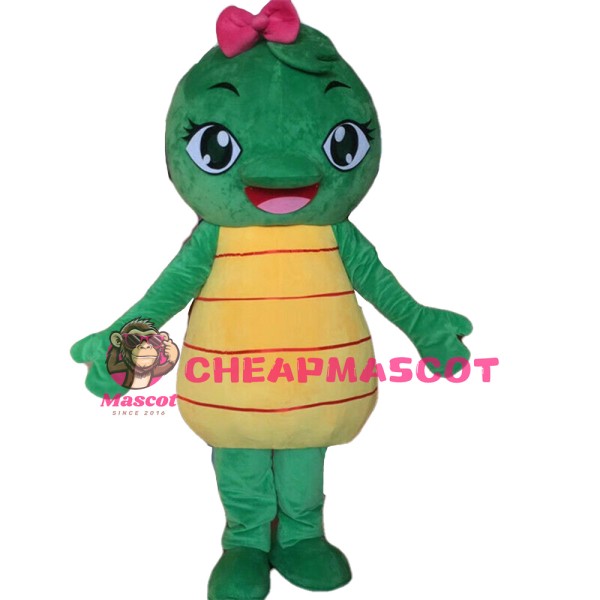 Lovely Cartoon Turtle With Pink Bow Mascot Costume