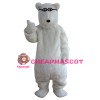 Smart Long Fur White Bear Mascot Costume