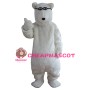 Smart Long Fur White Bear Mascot Costume