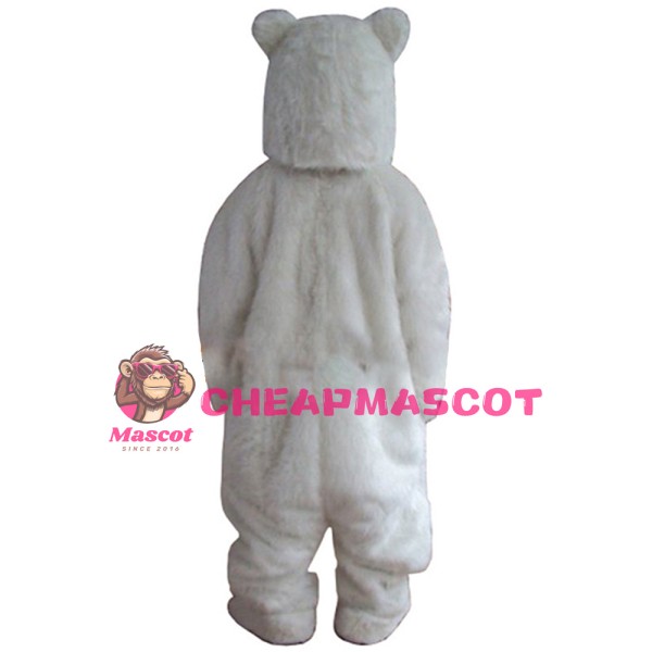 Smart Long Fur White Bear Mascot Costume