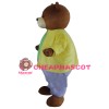 Casual Brown Bear With Colorful Suit Mascot Costume