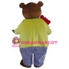 Casual Brown Bear With Colorful Suit Mascot Costume