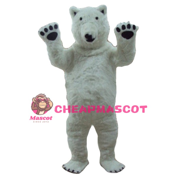 Furry White Bear Mascot Costume