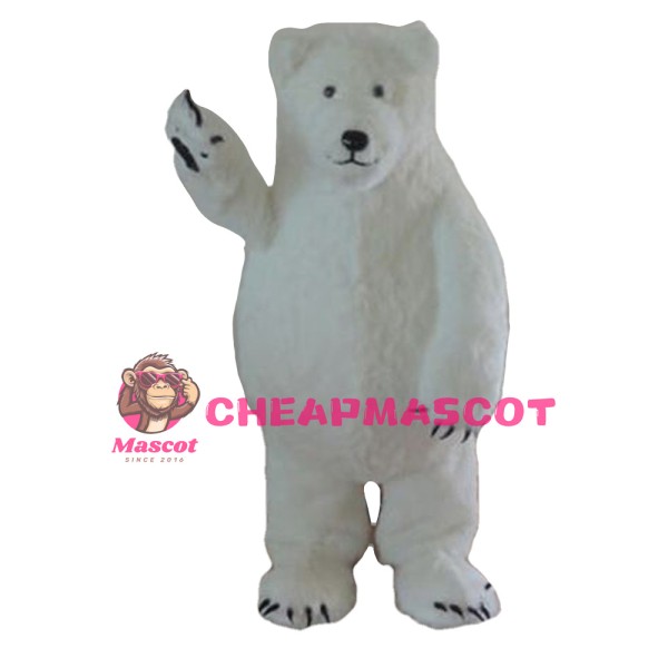 Top Quality Plush Furry Polar Bear Mascot Costume