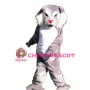 Fierce Grey & White Wolf Mascot Costume