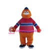 Customized Furry Orange Doll With Sports Shirt Mascot Costume
