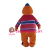 Customized Furry Orange Doll With Sports Shirt Mascot Costume