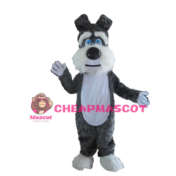 Adult Grey & White Dog Mascot Costume