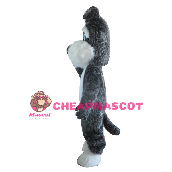 Adult Grey & White Dog Mascot Costume