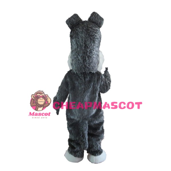 Adult Grey & White Dog Mascot Costume