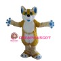 Plush Long Fur Brown & White Dog Mascot Costume