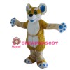 Plush Long Fur Brown & White Dog Mascot Costume