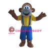 Unisex Naughty Monkey With Blue Rompers Mascot Costume