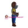 Unisex Naughty Monkey With Blue Rompers Mascot Costume