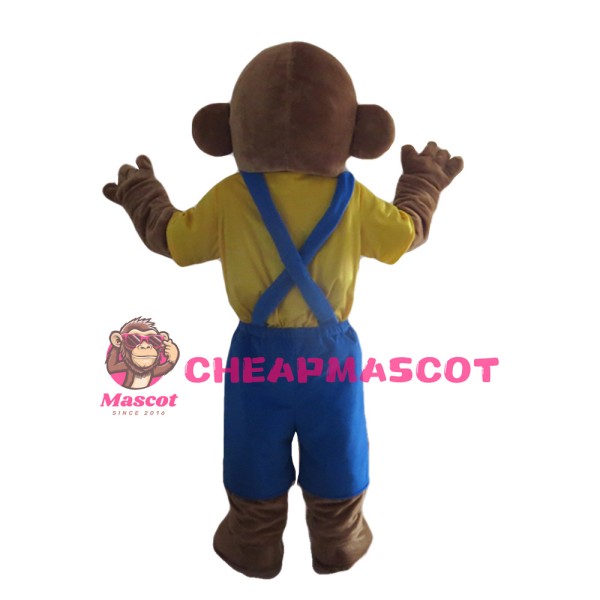 Unisex Naughty Monkey With Blue Rompers Mascot Costume
