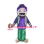 Friendly Arab Man With Purple Top Mascot Costume
