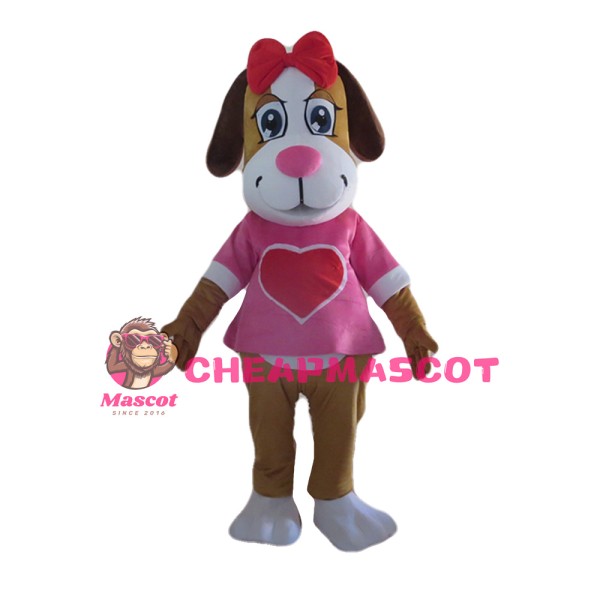 Adorable Pink Loving Dog Mascot Costume