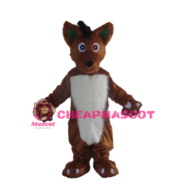 Dark Red Fox Mascot Costume For Adult