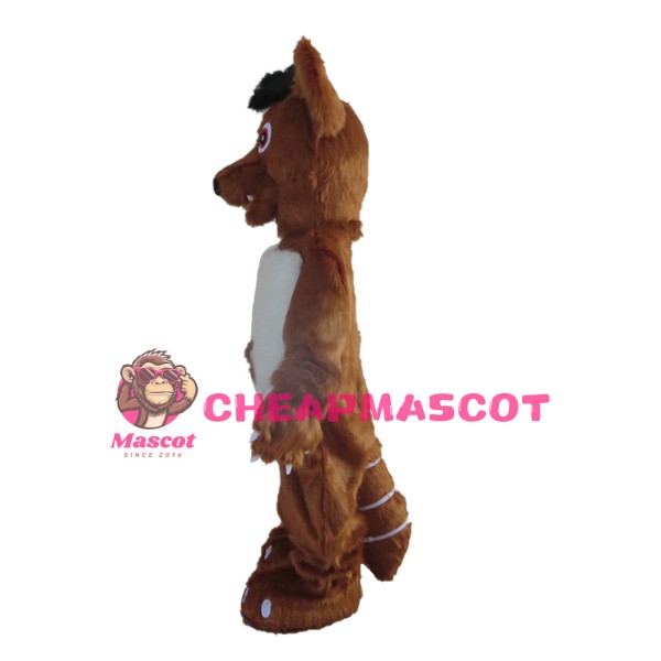 Dark Red Fox Mascot Costume For Adult