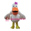 Newest Good Quality Egret With Pink Bow Mascot Costume