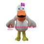 Newest Good Quality Egret With Pink Bow Mascot Costume