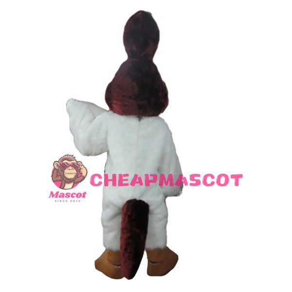 Plush Long Fur Brown & White Bird Mascot Costume