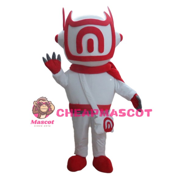 Interesting Cartoon White Robot Mascot Costume