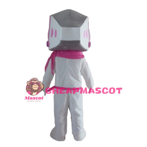 Funny Cartoon White Female Robot Mascot Costume