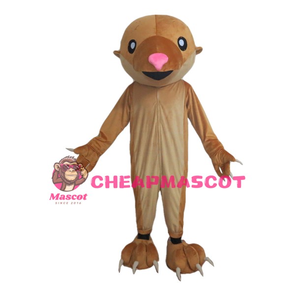 Adorable Cartoon Brown Pangolin Mascot Costume