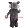 Furry Grey Wolf Mascot Costume