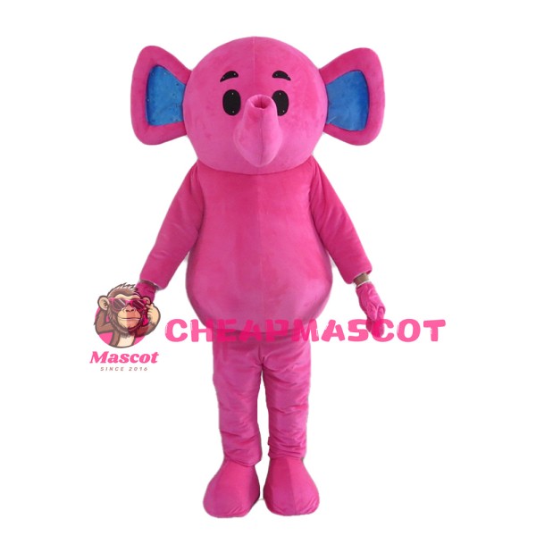 Rose Red Elephant Mascot Costume