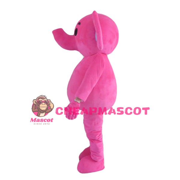 Rose Red Elephant Mascot Costume