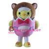 Super Cute Eggshell Chicken With Bear Headgear Mascot Costume