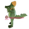 Happy Smiling Crocodile With Orange Hat Mascot Costume