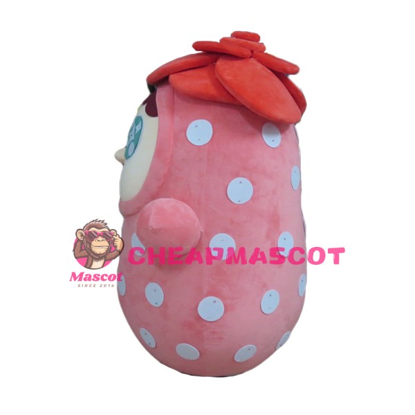 Cartoon Pink Strawberry Tumbler Mascot Costume