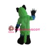 Long Fur Green & White & Blue Dog Mascot Costume