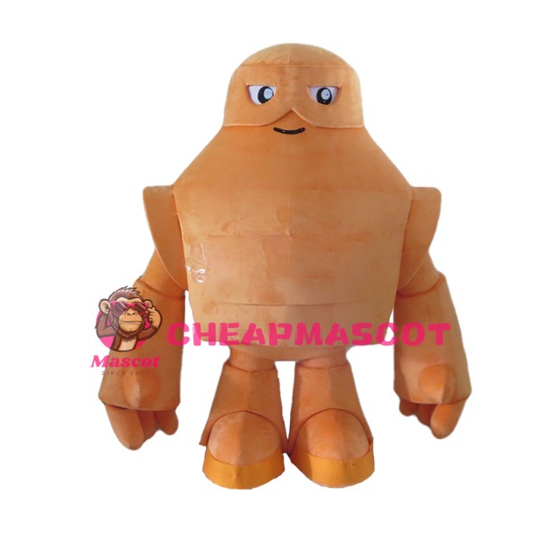 Funny Cartoon Orange Fixed Robot Mascot Costume